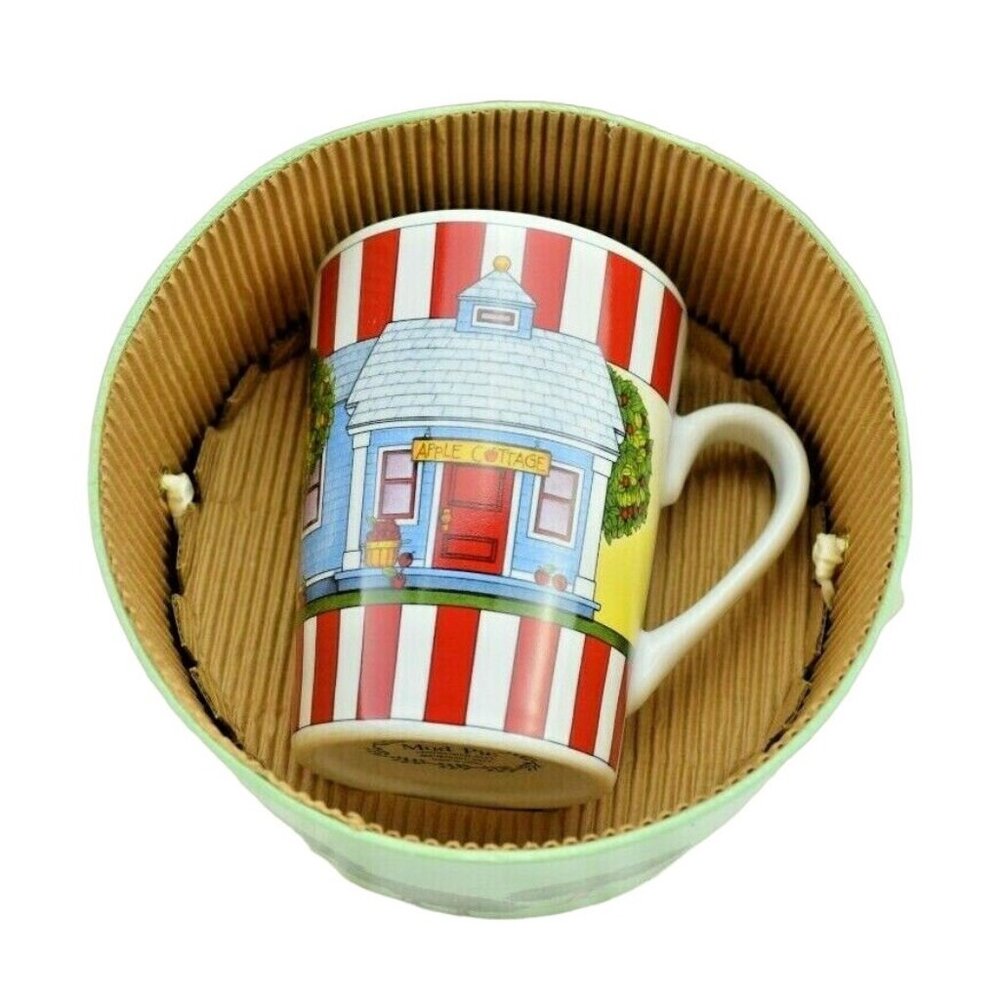 Mud Pie Vintage Retired Apple Cottage Decorative Coffee Mug with Storage Box New